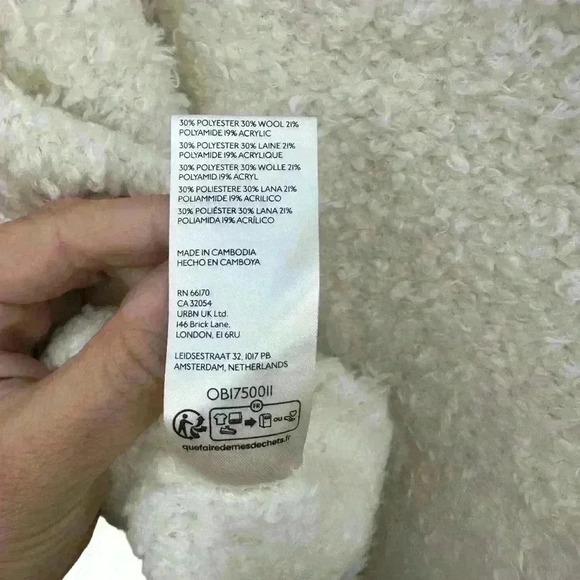 💥HP💥Free People NWOT Teddy Sweater Tunic Size Medium in Sugar Swirl ( Ivory) - Picture 9 of 10